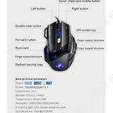 TD® Souris Gamer Filaire  LED Jeu 7 Boutons Professionnel Gaming Mouse USB Haute Précision Souris Gaming Optique Réglable + cadeau t