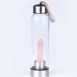 TD® Tasse à eau en verre baguette magique bouteille d'eau tasse à thé en cristal énergie de la colonne de cristal hexagonale naturel
