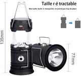 TD® Lampe de Camping LED Ultra Bright Lampe Camping Pliable Extérieur Résistant à L'eau Lampe de tente de secours portative d'extéri