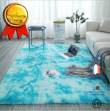 TD® Tapis de couleur dégradé ins laine net rouge mignon tapis nordique salon épaississement
