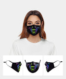 TD® Masques imprimés sur le thème de Noël en soie glacée lavables masques lavables réutilisables anti-poussière et respirants