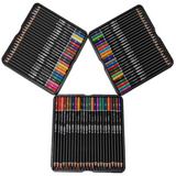 Lot de 72 crayons de couleur, Ensemble de crayons gras pour dessin, fourniture scolaire, Boîte en fer de 72 crayons colorés