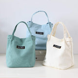 TD® Sac de pique-nique en toile de coton couleur pure/ Jaune Moutarde/ Sac Multifonctionnel portable isolé/ Sac à lunch