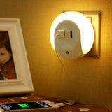 TD® veilleuse enfant détecteur de mouvement led prise électrique mural bébé rechargeable lumière nuit douille usb 2 ports luminosité