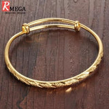 TD® Bracelet Femme Plaqué Or 18 Carats Bracelet de Charme Zirconium Rond Bijoux Cadeau pour Femme Jonc Raffiné  Bonne Qualité