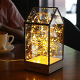 TD® Feu arbre argent fleur lampe de table géométrie nordique fleur chambre petite maison décoration artisanat cadeau lampe de table