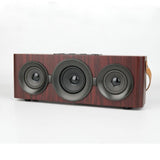 INN® Haut-parleur Bluetooth en bois portable carré danse audio rétro haute puissance de bureau MP3 grain de bois de pêche rouge