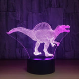 TD® Lampe optique poser décoratif tactile 7 couleurs illusion optique modèle dinosaure - faible consommation câble USB ou 3 piles AA