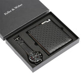 INN® Ensembles-cadeaux pour hommes Ensemble montre + portefeuille joliment emballé Ensemble de combinaison créative Cadeaux de bijou