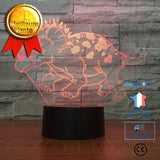 TD® Lampe optique poser décoratif tactile couleurs illusion optique - modèle tricératops - faible consommation câble USB 3 piles AAA