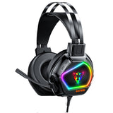 TD® Casques de jeu，modèle filaire USB，réduction du bruit rétro-éclairage RGB avec microphone