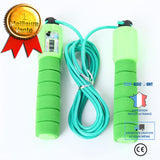 TD® Corde à sauter réglable Compter Entrainement Accessoire de fitness Musculation-green