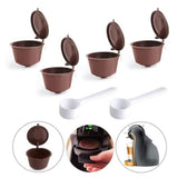 TD® 4 Pièces Réutilisables Filtres Capsules De Café Compatible Expresso Dolce Gusto Nescafé / Marron