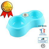 Gamelle Bol en Acier Distributeur Pratique Petit Moyen Chiens Chiots Chats (Bleu)