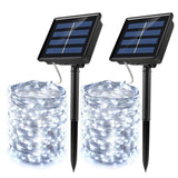 TD® 10 M Guirlande lumineuse LED en fil de cuivre solaire avec 8 Modes 100 lumières-couleur