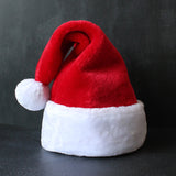 Chapeaux de Noël Décorations de Noël Chapeaux adultes pour enfants Chapeaux rouges en peluche épaisse Chapeaux Noël Chapeaux
