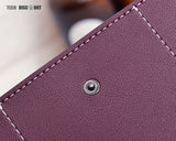 TD® Portefeuille Long Femme Utilisation Quotidienne Sac à Main Qualité Pochette Couleur Taupe Double Fermeture Zip Bouton Pression