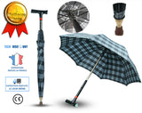 TD® Canne de marche parapluie femme homme Luxe LED décorée réglable +100 kilos design béquille Alluminium double usage 88cm léger