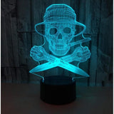 TD® Lampe optique poser décoratif tactile 7 couleurs illusion optique - modèle pirate - faible consommation câble USB ou 3 piles AAA