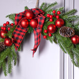 TD® Noël PE guirlande cornes tenture murale fenêtre rotin cercle pomme de pin porte décoration suspendue guirlande de Noël