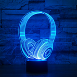 TD® Veilleuse-Casque Night Light for Kids 3D Optique Illusion Lampe 7 Couleur Changement de nuit Lampe