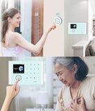 TD® Système d'alarme intelligent WIFI Alarme antivol GSM Clavier tactile sans fil Tuya APP Alarme intelligente