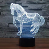 TD® Lampe optique poser décoratif tactile 7 couleurs illusion optique - modèle cheval - faible consommation câble USB ou 3 piles AAA