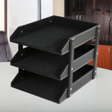 TD® Support de stockage Support de fichiers d'assemblage en cuir à trois couches Support d'informations Support de stockage de donné