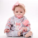 TD® 55 cm de haut poupée renaissance jouet simulation bébé silicone matériel 22 pouces rose simulation poupée bébé jouets et cadeaux