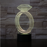 TD® Décoratif USB Anneau 7 Couleurs Télécommande Illusion Optique Veilleuse 3D Visualisation Tableau Lampes De Bureau 3D Glow LED La