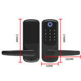 TD® Serrure à empreinte digitale intérieure à langue unique serrure intelligente porte d'appartement bureau serrure à mot de passe A