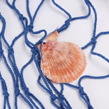 TD® Filet Pêche Décoration Marine 150 X 200 cm BLEU matériaux d'Origine Naturelle Écologique /Thème de la Mer Coquillages Coton