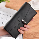 TD® Portefeuille long en Cuir Pu de Couleur Noir(e) pour Femmes/ Fermeture /Métal Argentée/ Grande capacité /Pochette /Porte-cartes