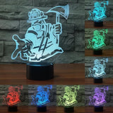 TD® Lampe optique poser décoratif tactile 7 couleurs illusion optique - modèle pompier - faible consommation câble USB ou 3 piles AA
