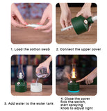 TD® Humidificateur rétro temps lampe bureau aromathérapie sans fil LED fine brume hydratante petite lampe à kérosène processeur d'ai
