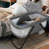 TD® Lit bébé pliable à roulettes avec moustiquaire amovible lit berceau nouveau-né multifonctionnel grand espace amovible et lavable