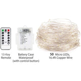 TD® Télécommande guirlande lumineuse étanche fil de cuivre guirlande lumineuse décoration de vacances 8 fonctions boîte de