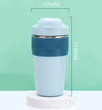 TD® Tasse à café Fiole à vide à main Fiole à vide à double boisson acier inoxydable Tasse à eau créative à la mode Tasse à paille si