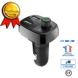 TD® Bluetooth sans fil Kit mains libres voiture Transmetteur FM Lecteur MP3 chargeur double USB