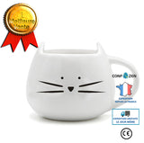 Tasse à café chat noir Animal lait tasse en céramique amoureux tasse cadeau d'anniversaire mignon cadeau de noël (blanc)