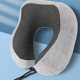 TD® Oreiller en forme de U en mousse à mémoire de forme Oreiller cervical de voyage en tissu magnétique Oreiller cervical portable