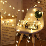 TD®  Guirlande Lumineuse LED de Noël Fleur de neige Blanc Chaud Éclairage Lumières Décoratives pour Fête Noël Nouvel an 2M 10LED