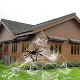 TD® Halloween decoration toile d'araignée triangulaire super en forme d'éventail accessoires de décoration de fête en ligne 7.*5.5m