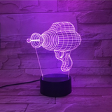 TD® 3D Lampe Illusion Optique Led Veilleuse 3D Perceuse Électrique Lampe 7 Couleur Led Veilleuses Pour Enfants Touch Led Usb Table L