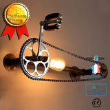 Classique Vintage Steampunk Fer Personnalit&eacute; Engrenage V&eacute;lo Tuyau D'Eau Applique Murale Lampe