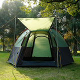 TD® Tente hexagonale à double couche extérieure entièrement automatique camping multi-personnes à ouverture rapide