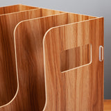 Support d'information en bois Support de fichiers Boîte de rangement et de tri de fichiers de livres bureau créatifs Panier f