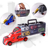 TD® Voiture de jouet de voiture de récipient de boîte-cadeau portative avec le petit jouet de modèle de voiture d'alliage