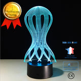 TD® 3D Lampe Illusion Optique Led Veilleuse 3D Illusion Visuelle Lampe Jellytransparent Acrylique Nuit Lumière Led Fée Lampa Couleur