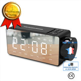 TD® Horloge projection haut-parleur bluetooth type maison intelligente carte enfichable audio affichage haute définition noir